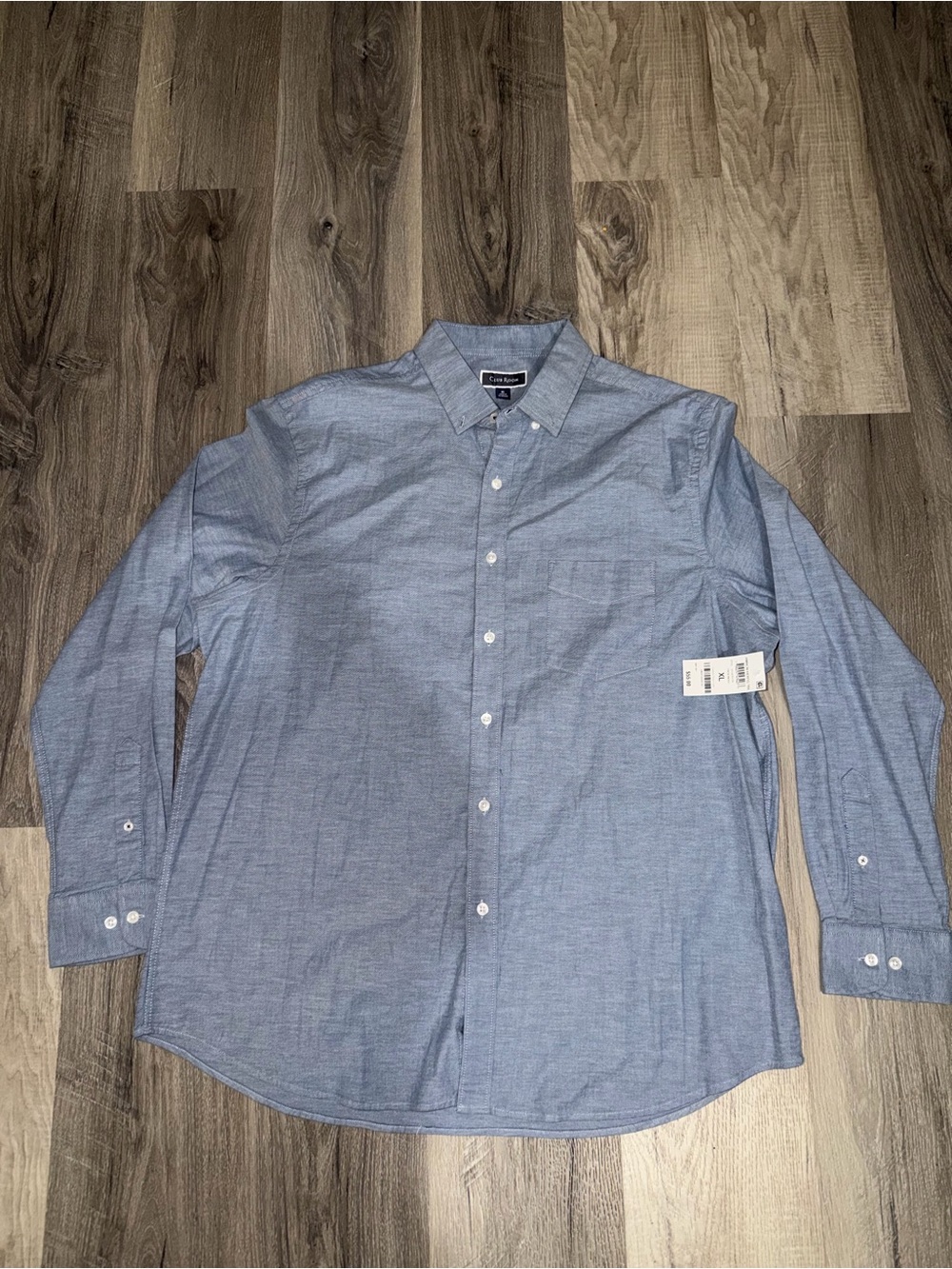Club Room Men's Chambray Blue Button-Up Dress Shirt